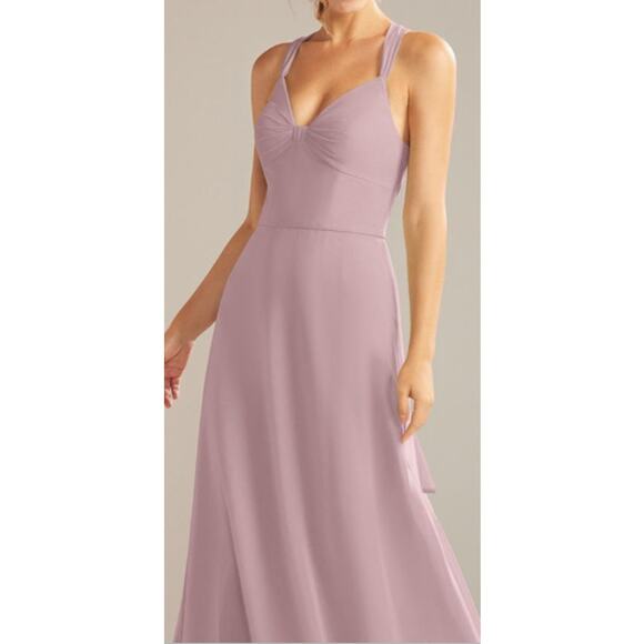 AW BRIDAL 0 XS mauve mist pink Alphorn wedding bridesmaid maxi dress NEW B46 - Picture 2 of 9